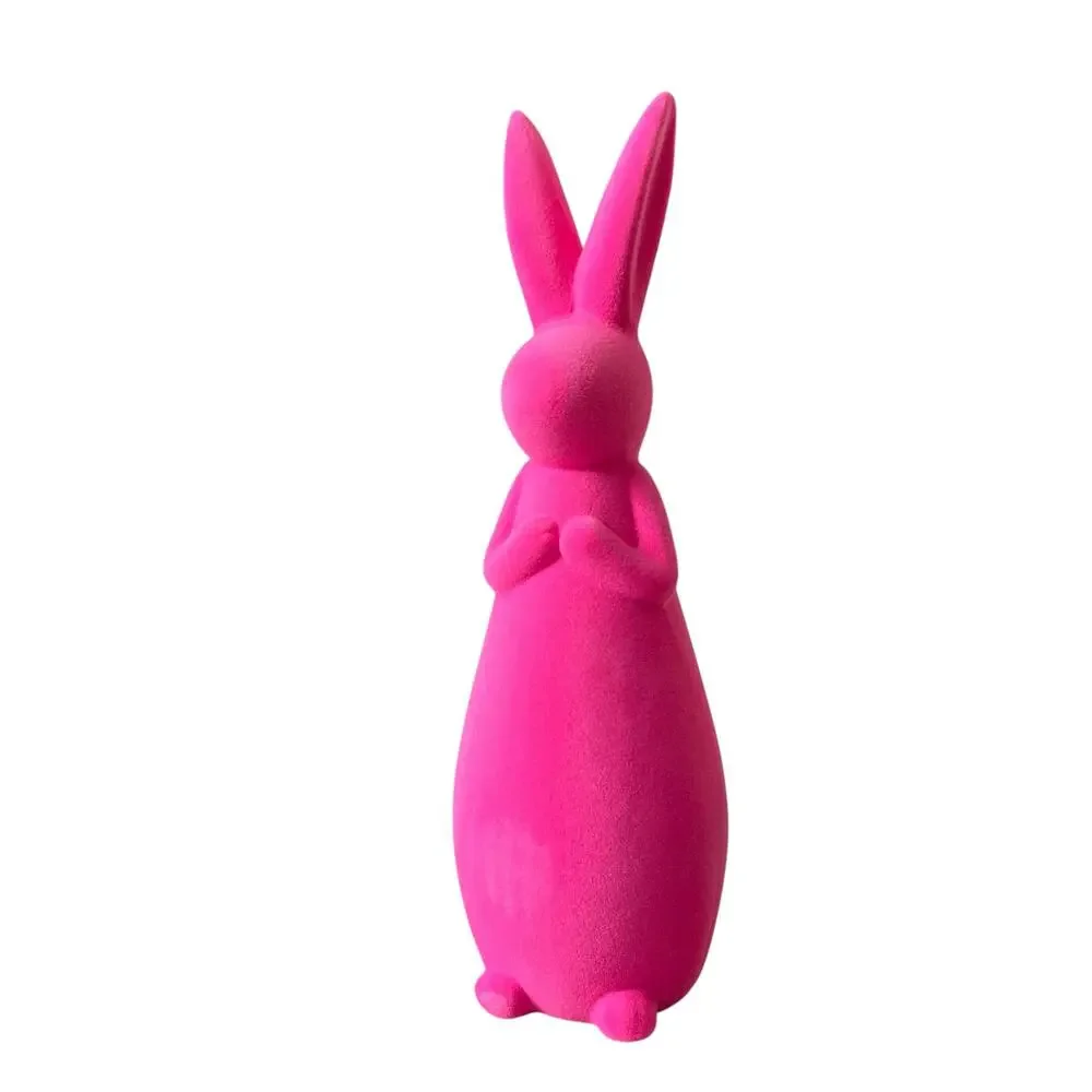 Cynthia Rowley Velvet Bunny Rabbit 12.5in Hot Pink Spring Easter Decor NEW